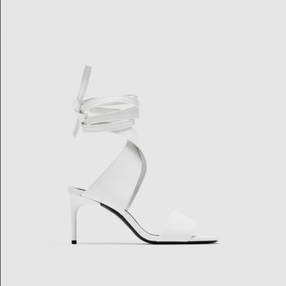 Leather high heel sandals